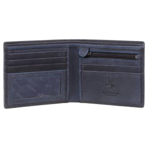 Visconti Lederen Portemonnee - Hunter Shield Slim Cash & Coin blauw