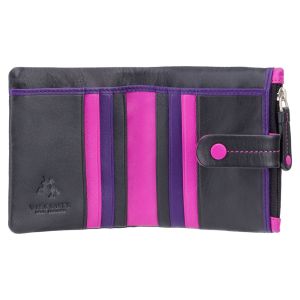 Visconti Mojito Kleine Kleurrijke Dames Portemonnee Zwart leer