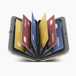 Ögon Designs Quilted Button Smart Aluminium Creditcardhouder Zwart