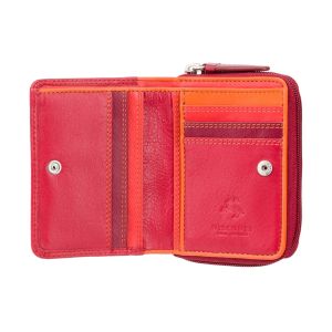 Visconti Hawaii - Kleine Lederen Portemonnee Red Multi