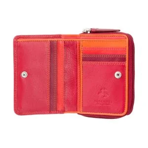 Visconti Hawaii - Kleine Lederen Portemonnee Red Multi